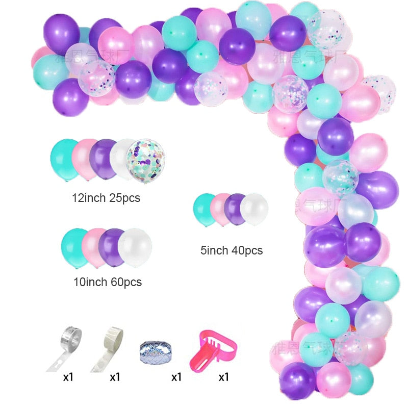 129Pcs/lot Garland Confetti Ballons Arch Chain Birthday Party Decor