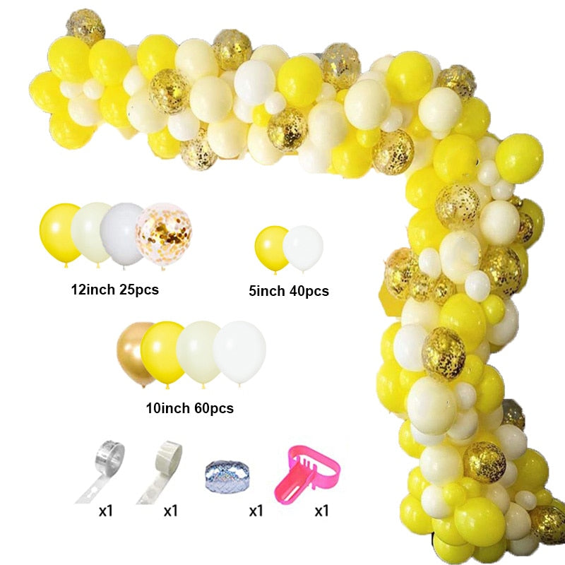 129Pcs/lot Garland Confetti Ballons Arch Chain Birthday Party Decor