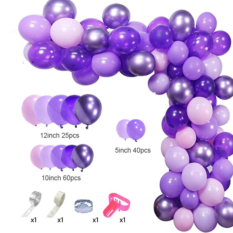 129Pcs/lot Garland Confetti Ballons Arch Chain Birthday Party Decor