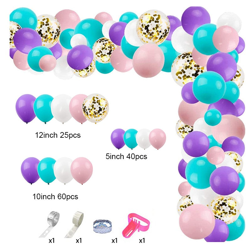 129Pcs/lot Garland Confetti Ballons Arch Chain Birthday Party Decor