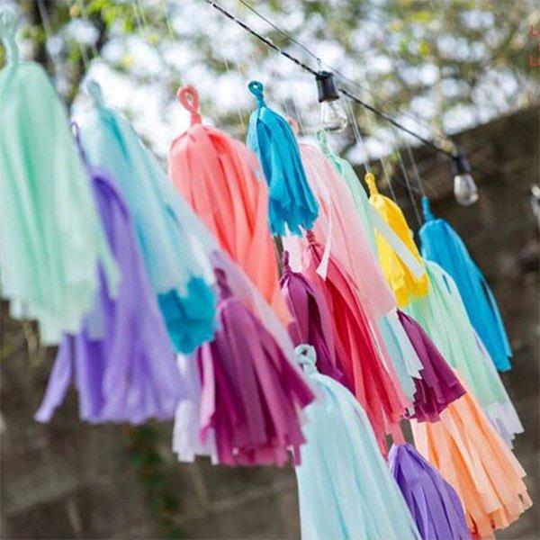 Tissue Paper Tassel Garland Birthdays Party Decorations