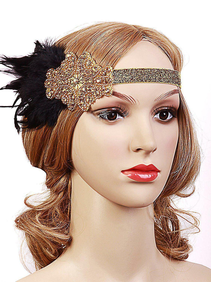 Feather Headband Pearl Necklace HeadWear - funny gifts store