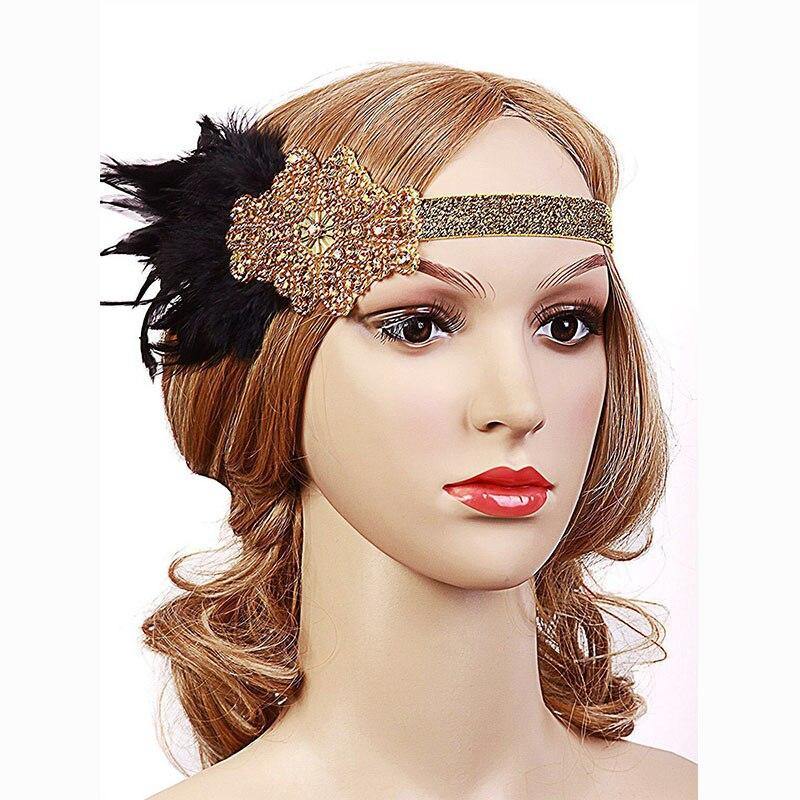 Feather Headband Pearl Necklace HeadWear - funny gifts store