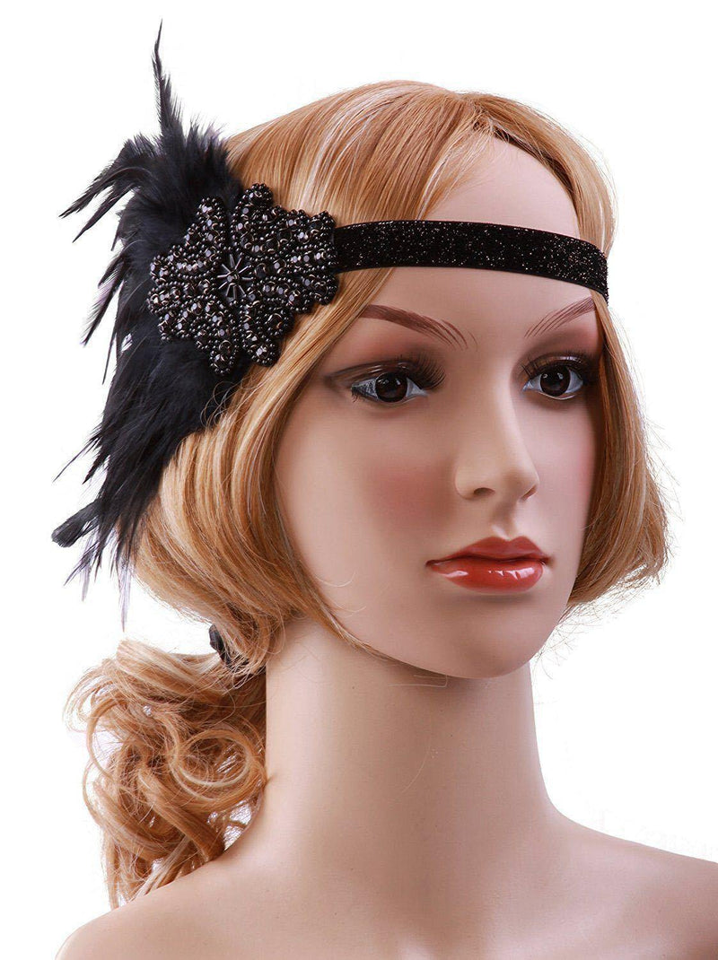 Feather Headband Pearl Necklace HeadWear - funny gifts store