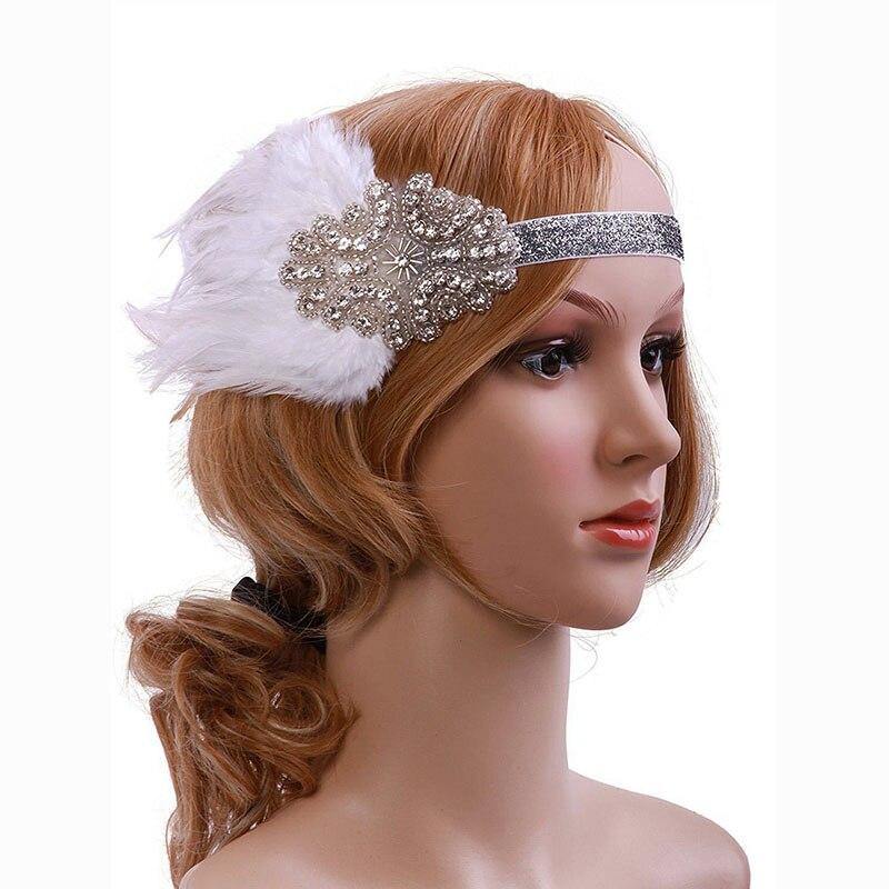 Feather Headband Pearl Necklace HeadWear - funny gifts store