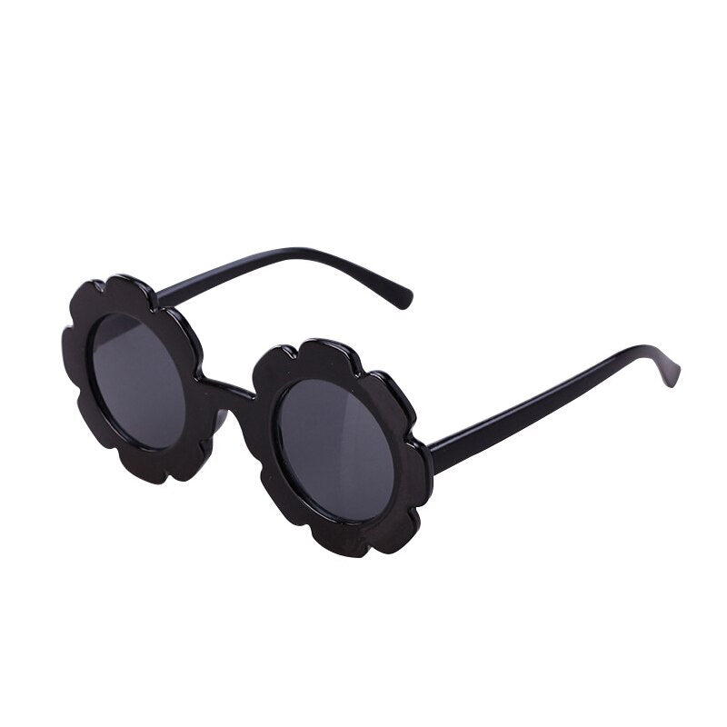 Kids Gril Round Flower Sunglasses