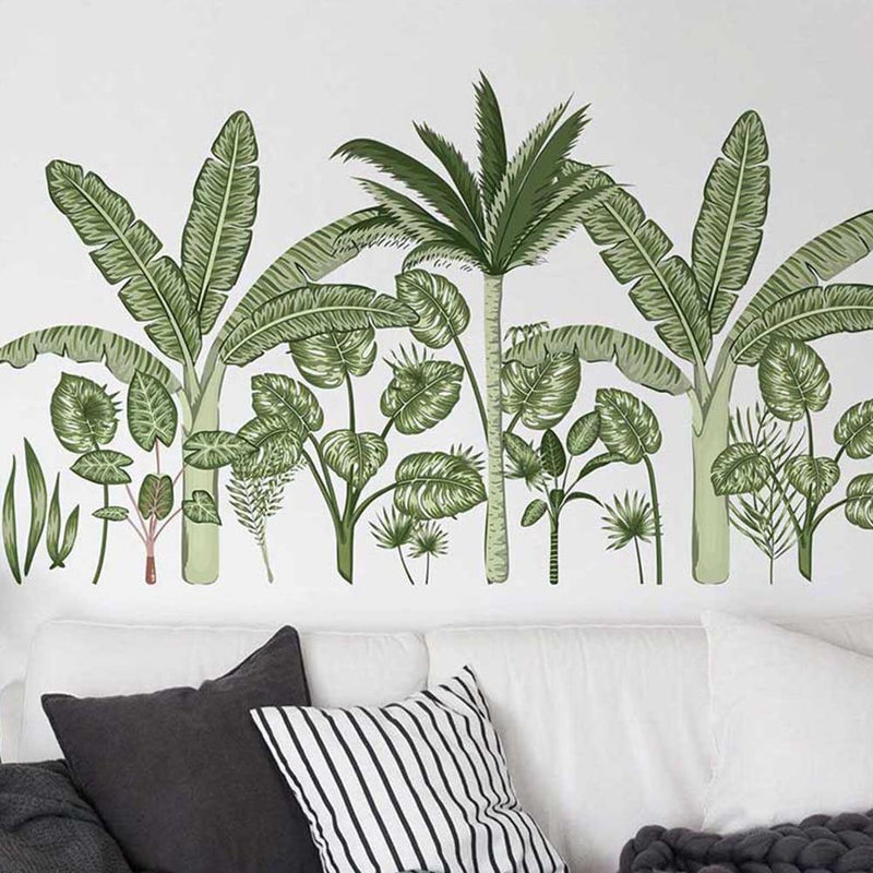 Adhesive Tropical Leaves Plants Wall Stickers Wall Art - funny gifts store