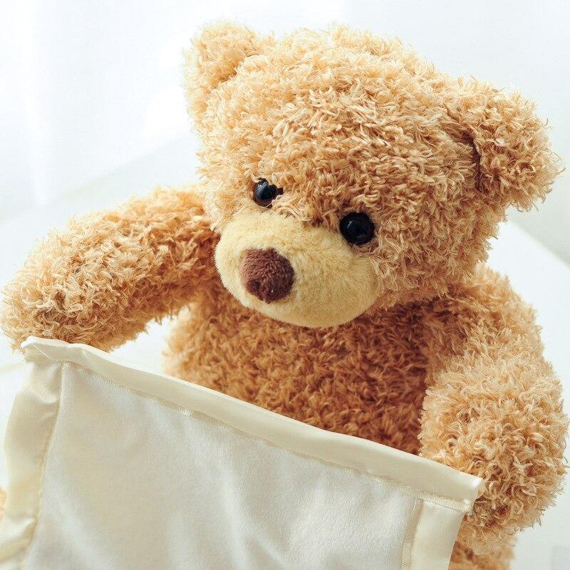 Teddy Bear Playing Hide-and-seek Electronic Music Plush Doll Toy - funny gifts store