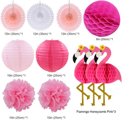 Flamingo Paper Flowers Tissue Paper Party Decoration Set