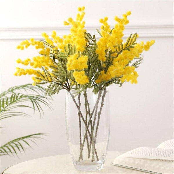 Mimosa Spray Cherry Artificial FLowers - funny gifts store