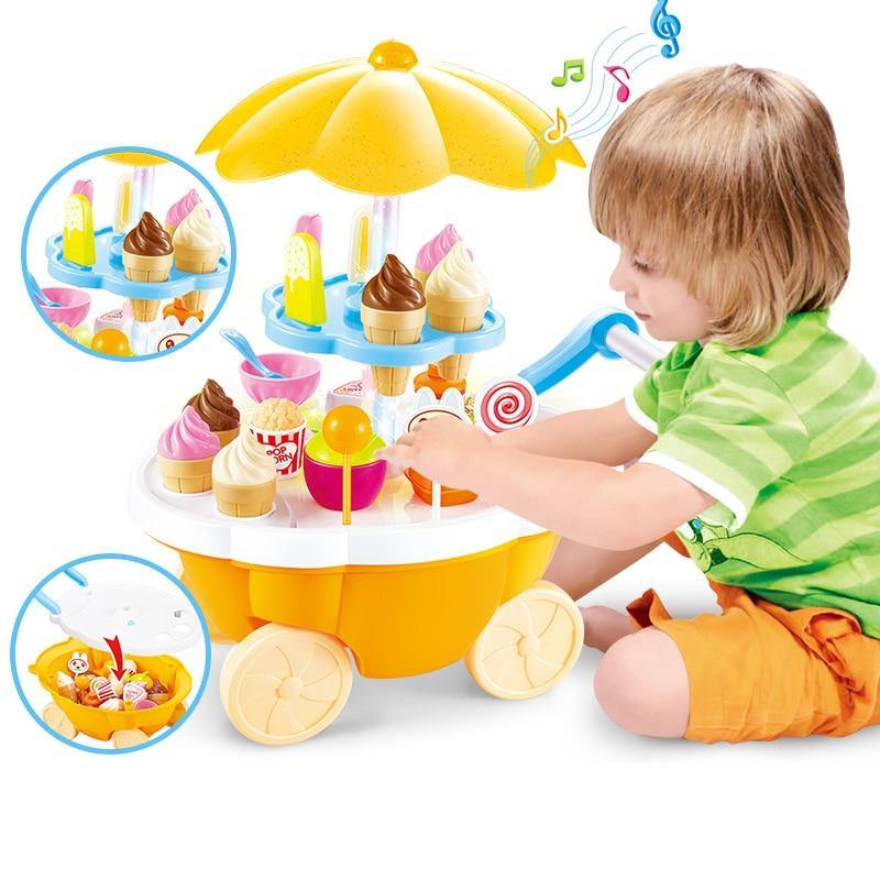 Simulation Candy Music Ice Cream Mini Push Car Educational Toys - funny gifts store