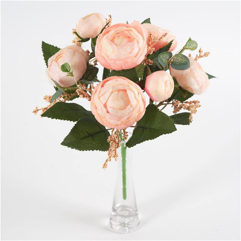 Festive Simulation Bouquet Tea Rose Flower Artificial FLowers - funny gifts store