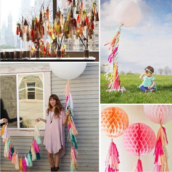 Tissue Paper Tassel Garland Birthdays Party Decorations