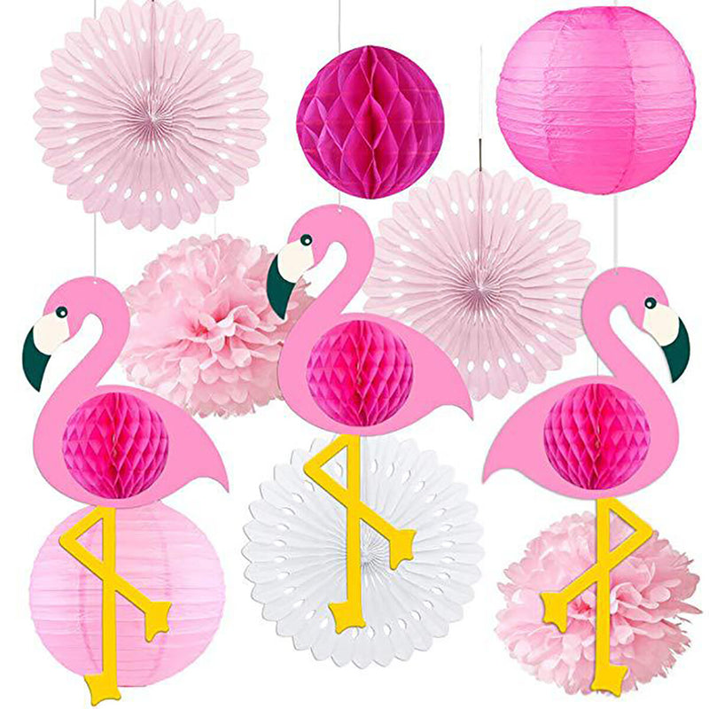 Flamingo Paper Flowers Tissue Paper Party Decoration Set