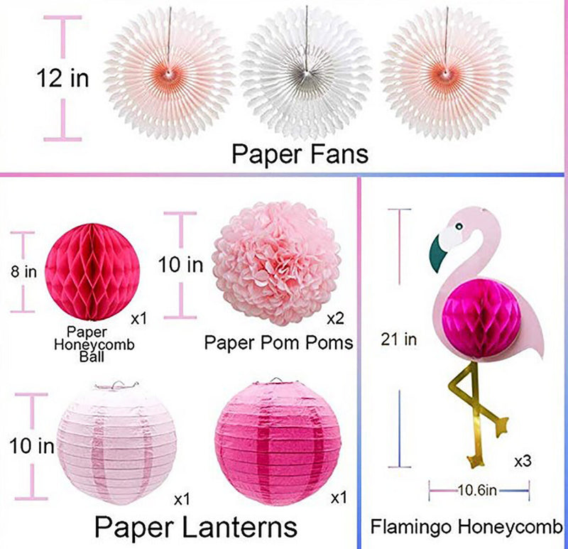 Flamingo Paper Flowers Tissue Paper Party Decoration Set