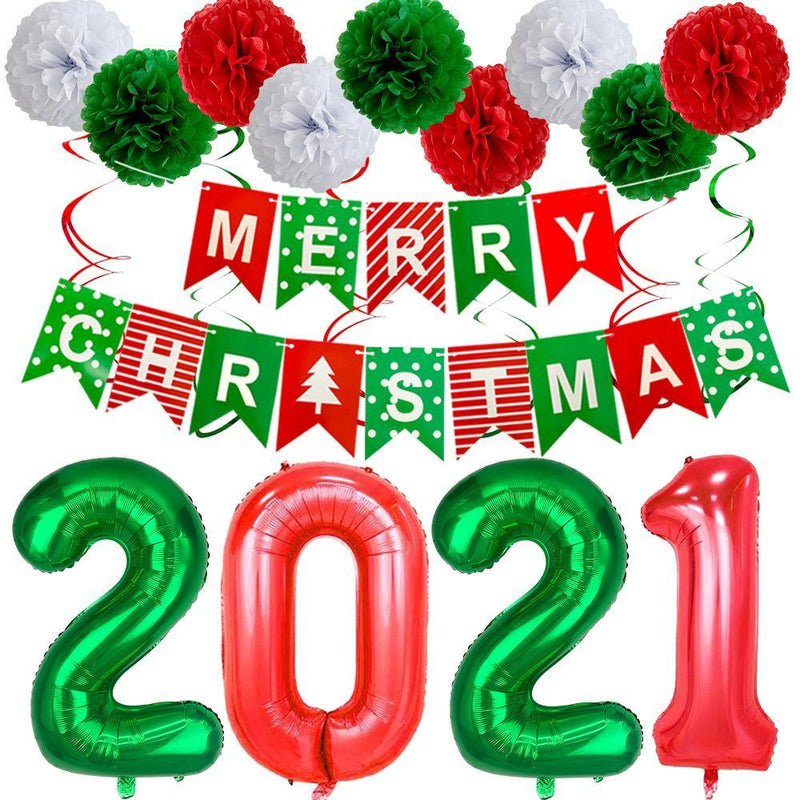 Merry Christmas Foil Balloons  Party Decoration - funny gifts store