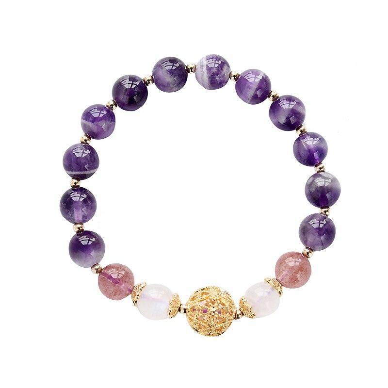 Women Natrual Amethyst Strawberry Crystal Bracelets - funny gifts store