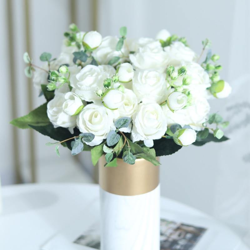 Beautiful Roses Silk Artificial FLowers - funny gifts store