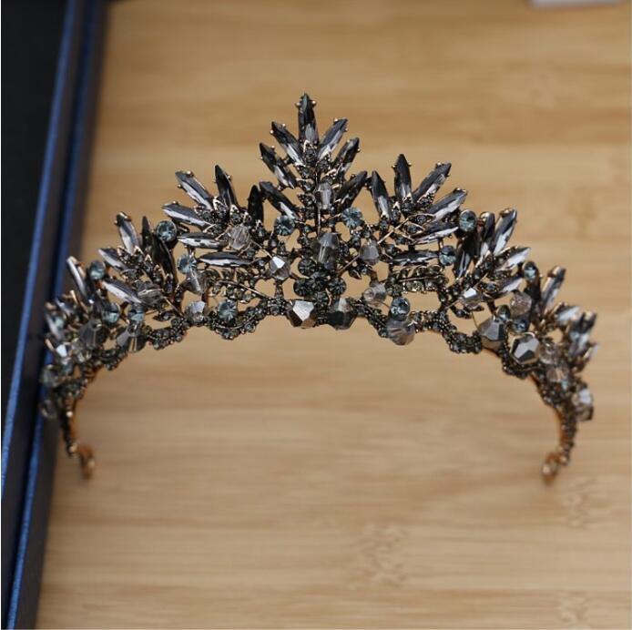 Shiny Party Tiara Clear Crystals King Queen Crown HeadWear - funny gifts store