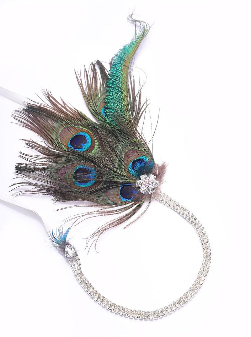 Chic Peacock Feathers Bohemian Wedding HeadWear - funny gifts store