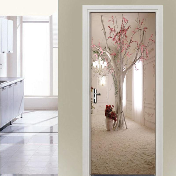 Door Sticker Mural 3D Creative Space Tree PVC Wall Art - funny gifts store