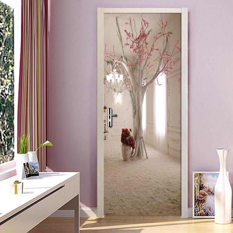 Door Sticker Mural 3D Creative Space Tree PVC Wall Art - funny gifts store