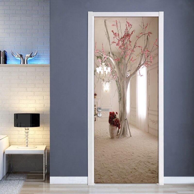 Door Sticker Mural 3D Creative Space Tree PVC Wall Art - funny gifts store