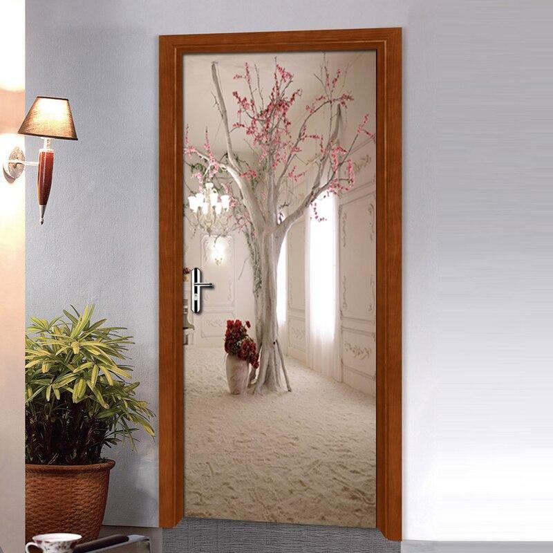 Door Sticker Mural 3D Creative Space Tree PVC Wall Art - funny gifts store