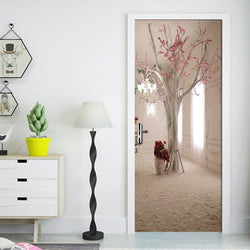 Door Sticker Mural 3D Creative Space Tree PVC Wall Art - funny gifts store