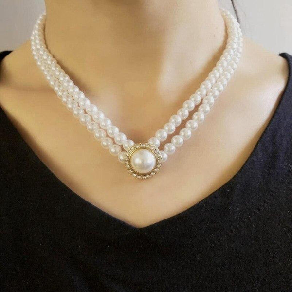 Women Imitation Pearls Sweet-Cute Party Necklace - funny gifts store