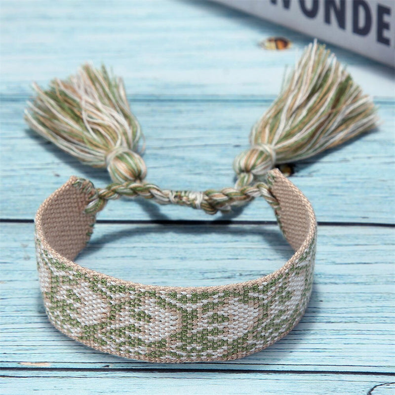 Fashion Bohemia Braided Tassel Handmade Embroidery Bracelets