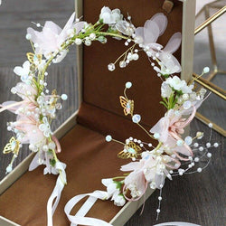 Bridal Wedding Flower Crown Sweet Hairbands Headwear - funny gifts store