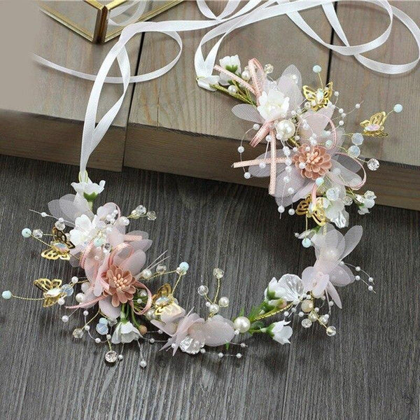 Bridal Wedding Flower Crown Sweet Hairbands Headwear - funny gifts store