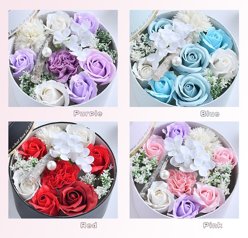 Round Paper Box Rose Soap Flower Party Wedding Gift