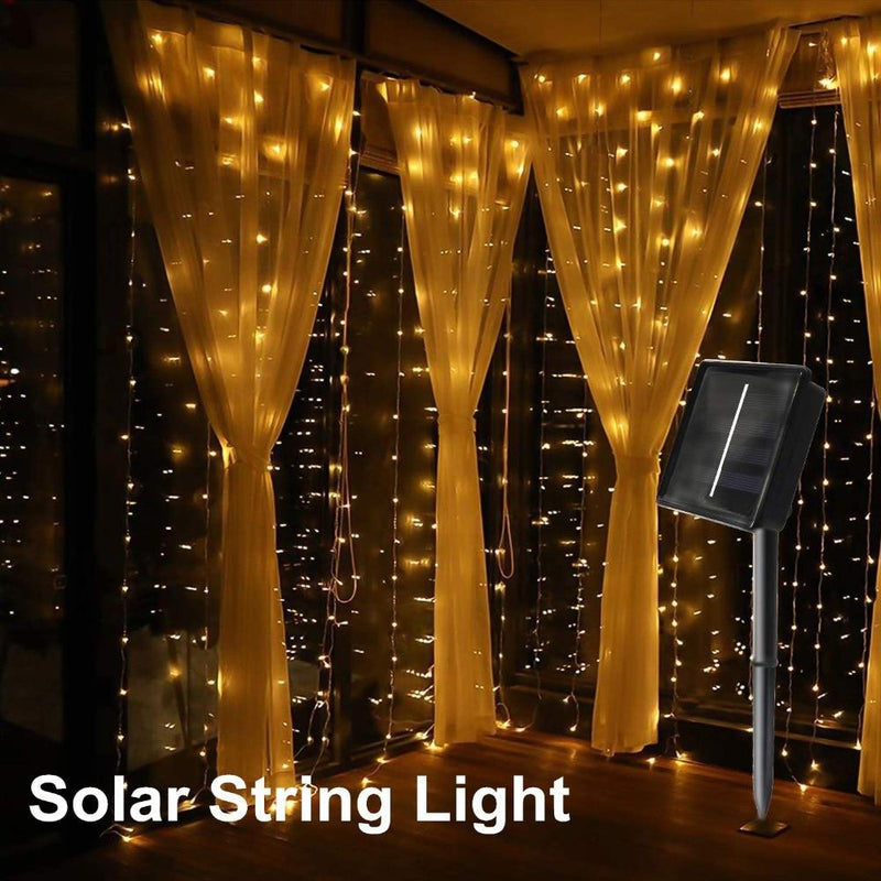 Solar Lamp LED String Lights Outdoor Modes Fairy Curtain Light