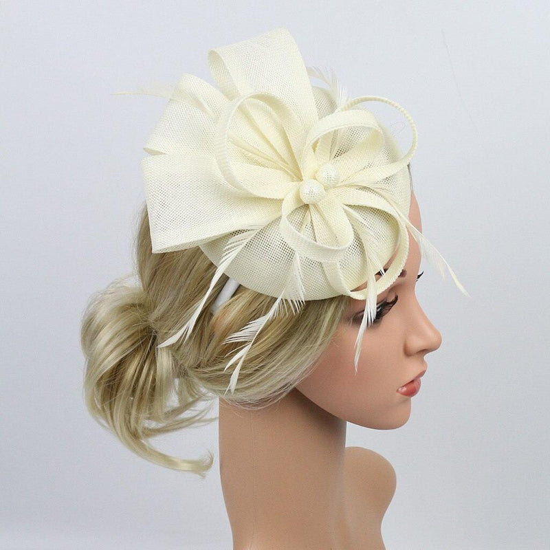 Women Chic Fascinator Hat Cocktail Wedding Party HeadWear - funny gifts store