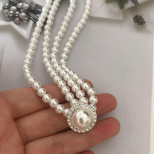 Women Imitation Pearls Sweet-Cute Party Necklace - funny gifts store