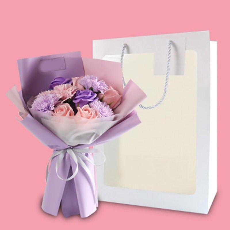 Mom Bunch of Soap Flowers With Delicate Wrap Artificial Flower Gifts - funny gifts store