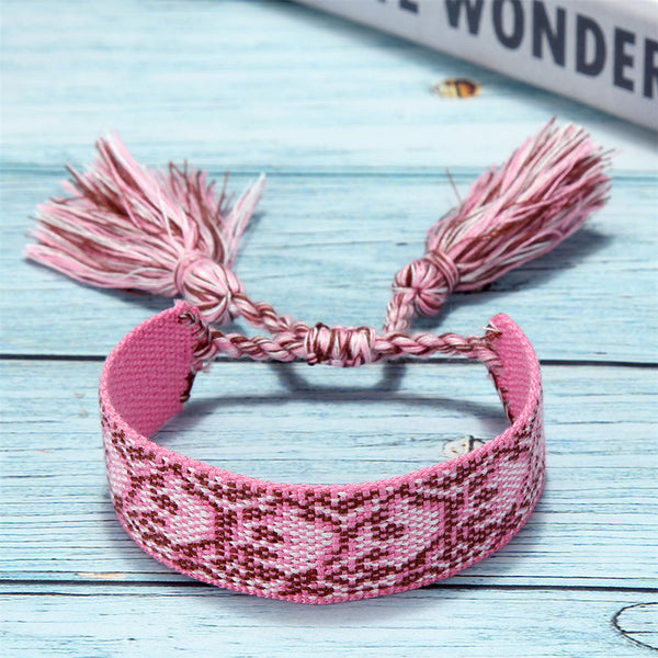 Fashion Bohemia Braided Tassel Handmade Embroidery Bracelets