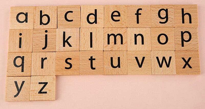 Wooden Alphabet Letter Learning Cards Educational Modle Toy - funny gifts store