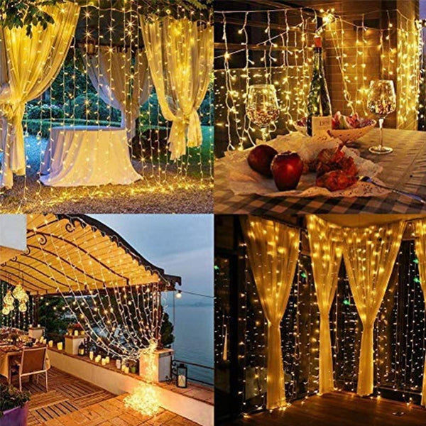 Solar Lamp LED String Lights Outdoor Modes Fairy Curtain Light