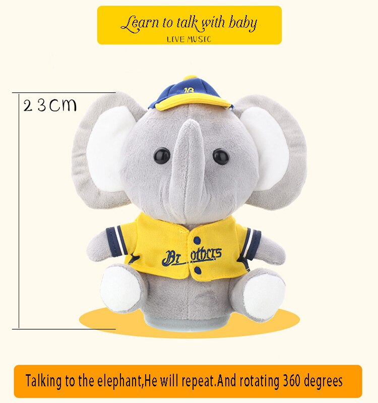 Recording Back Rotating Elephant Speaking Doll&Plush Toys