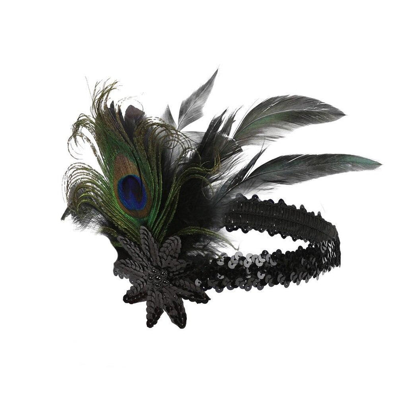 Vintage Sequins Flapper Feather Headband - funny gifts store