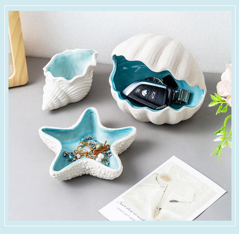 Ceramic Shell Storage Modern Desktop Key Sundries Storage Crafts - funny gifts store