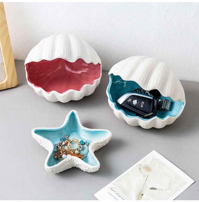 Ceramic Shell Storage Modern Desktop Key Sundries Storage Crafts - funny gifts store