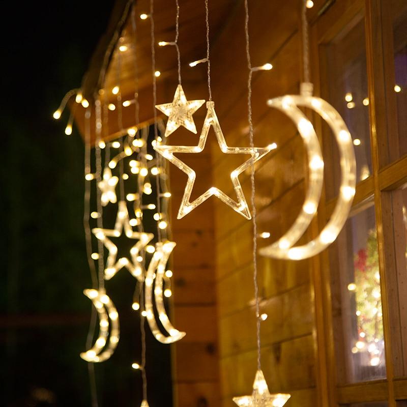 Solar Lamp Star Moon Fairy Curtain String Lights Light