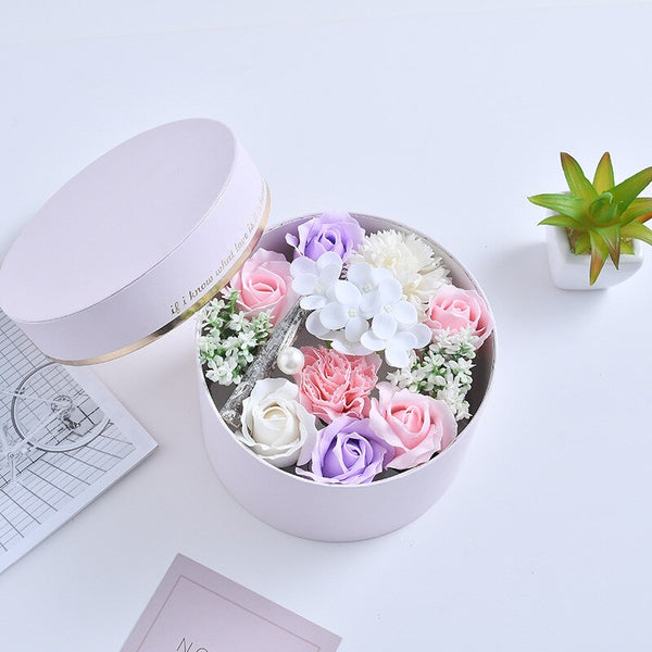 Round Paper Box Rose Soap Flower Party Wedding Gift