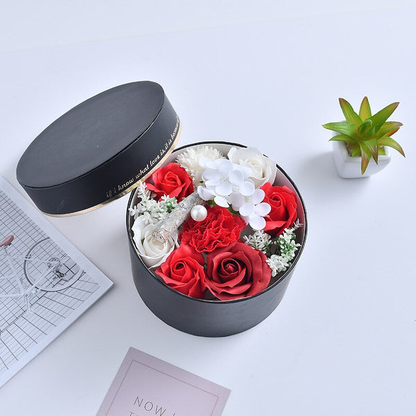 Round Paper Box Rose Soap Flower Party Wedding Gift