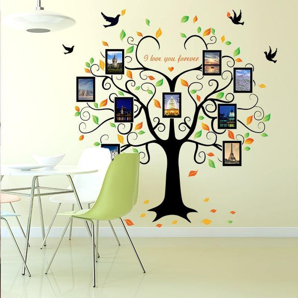 Family Tree Heart-shaped Photo Frame Wall Art - funny gifts store