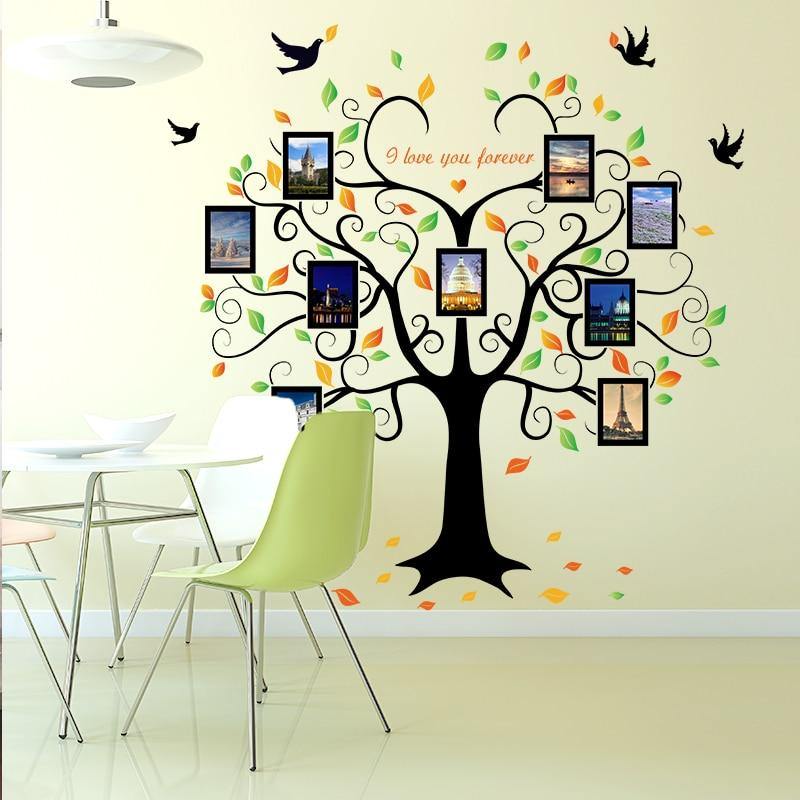 Family Tree Heart-shaped Photo Frame Wall Art - funny gifts store